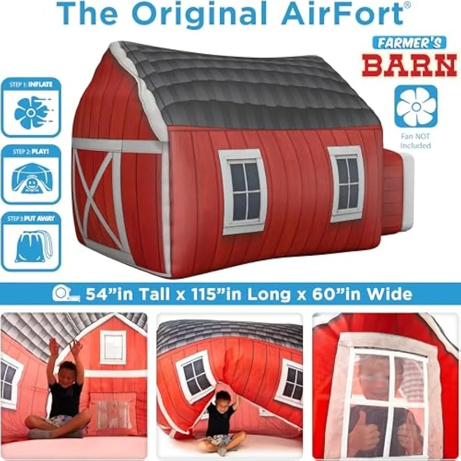 The Original Patented AirFort - بناء قلعة في 30 ثانية قابلة للنفخ لخيمة اللعب لمدة 3-12 سنة مسرح حيث Imagi