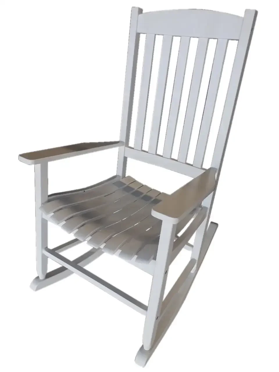 

Mainstays Outdoor Wood Porch Rocking Chair, White Color, Weather Resistant Finish Garden Bench Patio Furniture Garden