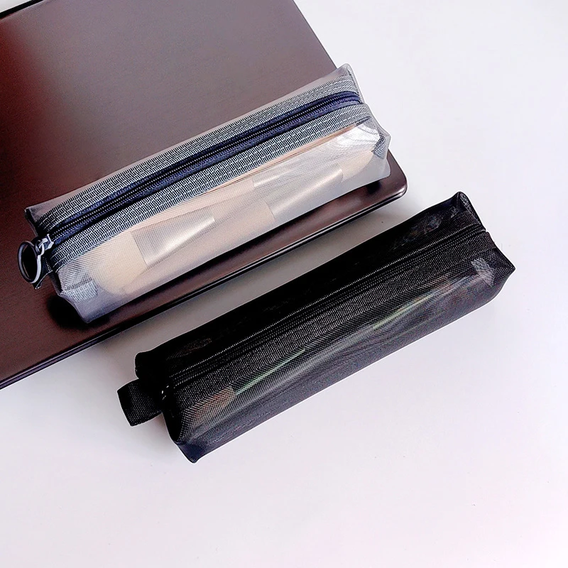 

Сумка для макияжа, помада, кисти для макияжа, сумки для хранения, студенческий прозрачный сетчатый пенал Ins, дорожный косметический органайзер для женщин