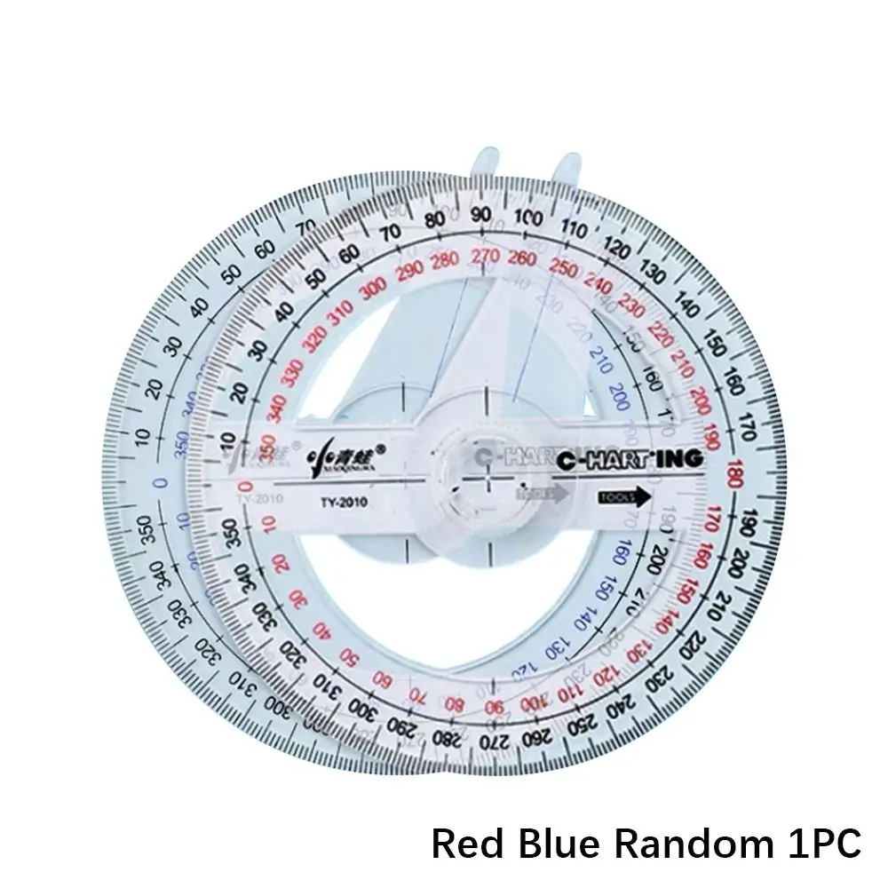 High Quality Triangle/Half Round 180/360 Degree Protractor Plastic Transparent Drawing Ruler Angle Ruler Students Gift