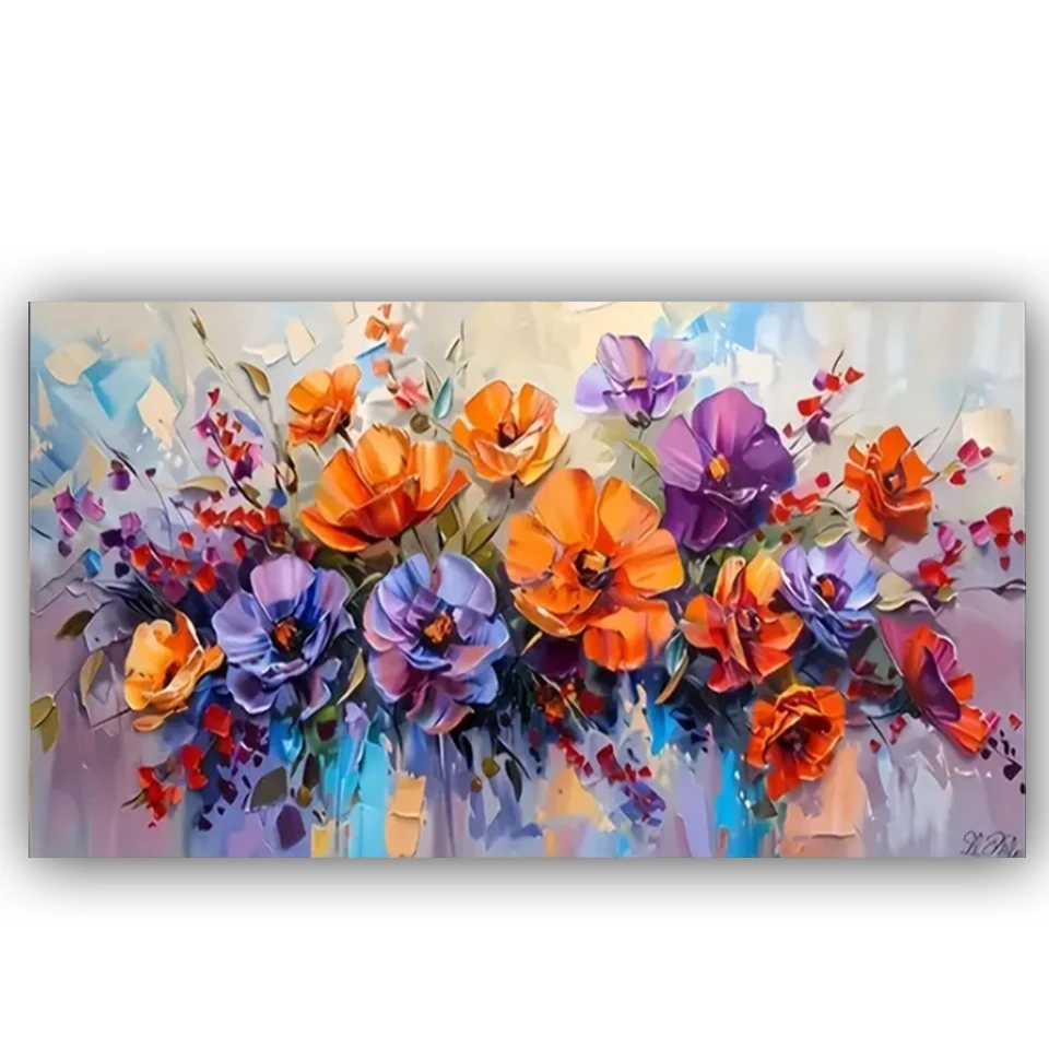 

Elegant Colorful Flowers diy diamond painting,Full Square Round Diamond mosaic Jewelry cross stitch Home decor still life Art