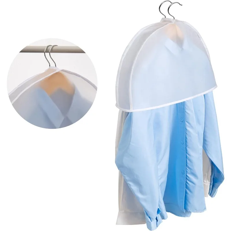 10-40PCS Semi Enclosed Clothes Dust Cover Waterproof Transparent Short Suit Coat Storage Bag Wardrobe Hanging Garment Protector - view 5