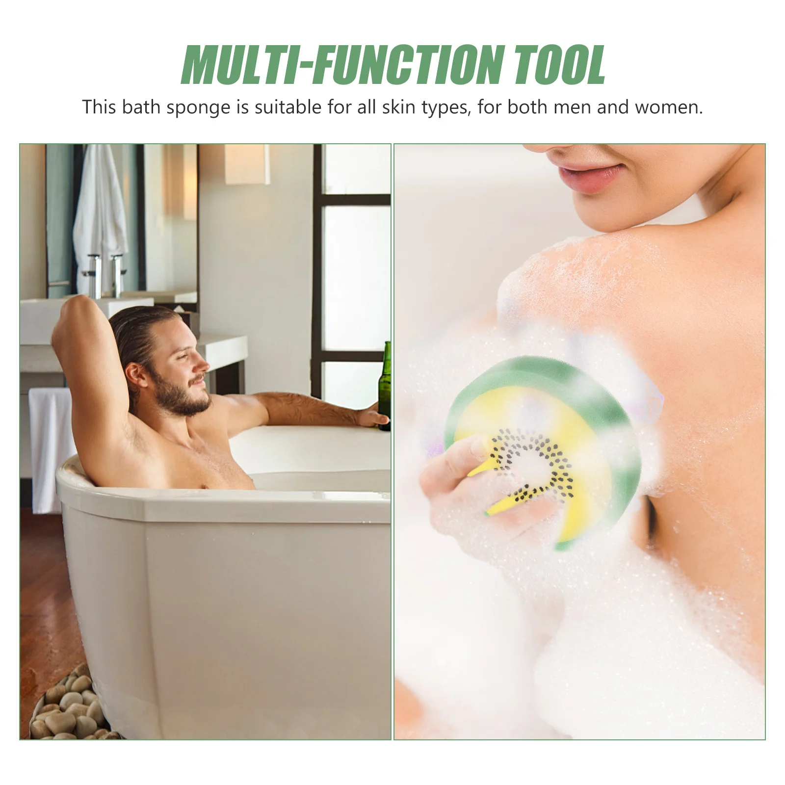 

4Pcs Fruit Shape Bath Sponge Gentle Exfoliating Shower Body Wash Scrubber Soft Foam Body Sponge for Men Women Shower Supplies