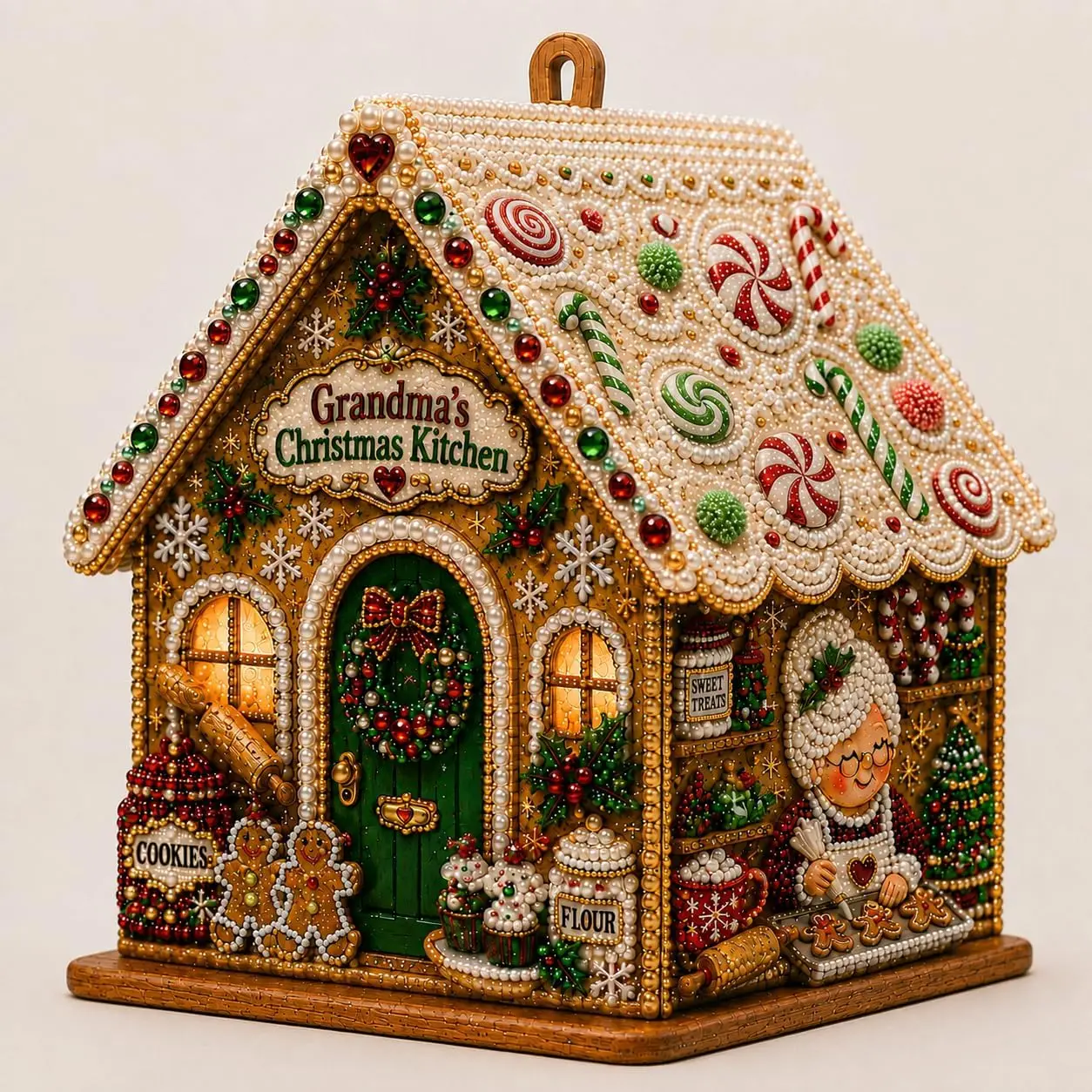 DIY 3D Assemblable Wooden Christmas Cottage Diamond Painting Kit Hanging Ornament Full Drill Tools For Xmas Tree Window Indoor - view 5
