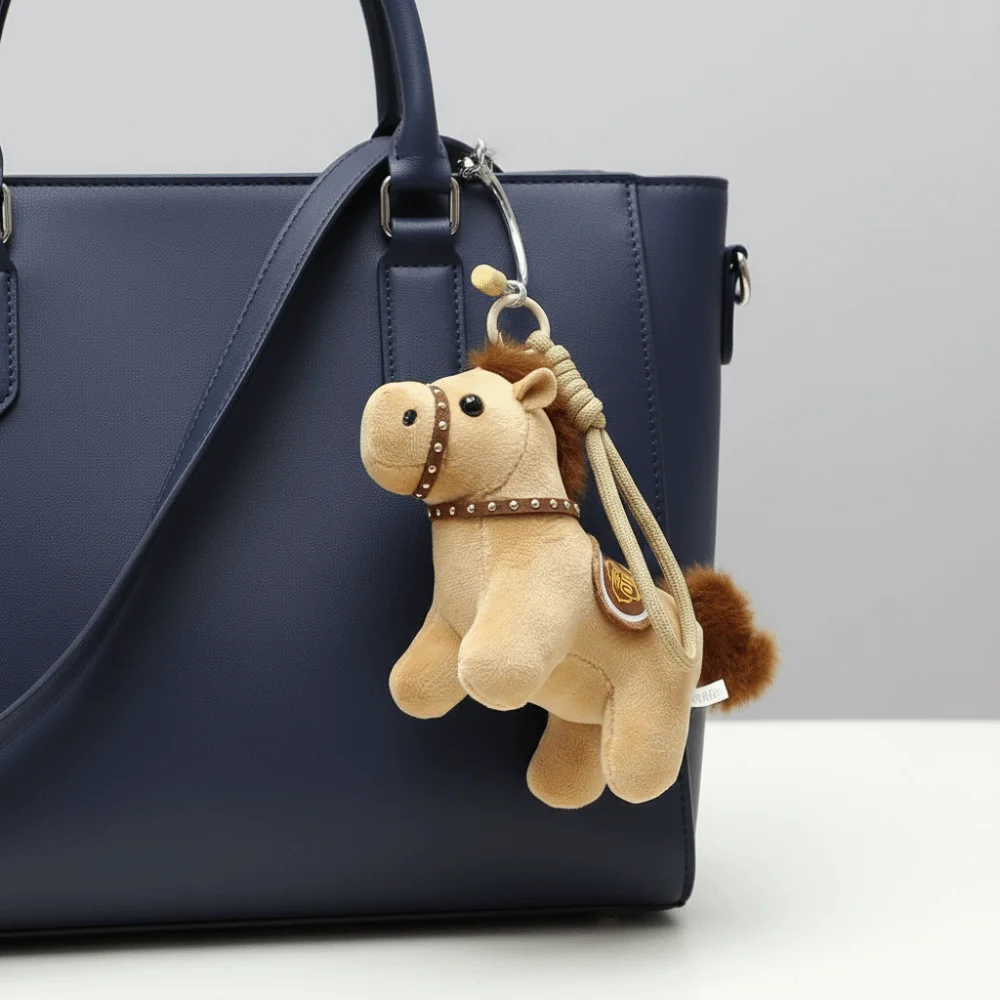 Steed boneca pônei pingente de pelúcia estilo chinês presente de ano novo chinês fofo mochila pingente cavalo de pelúcia chaveiro decoração para casa