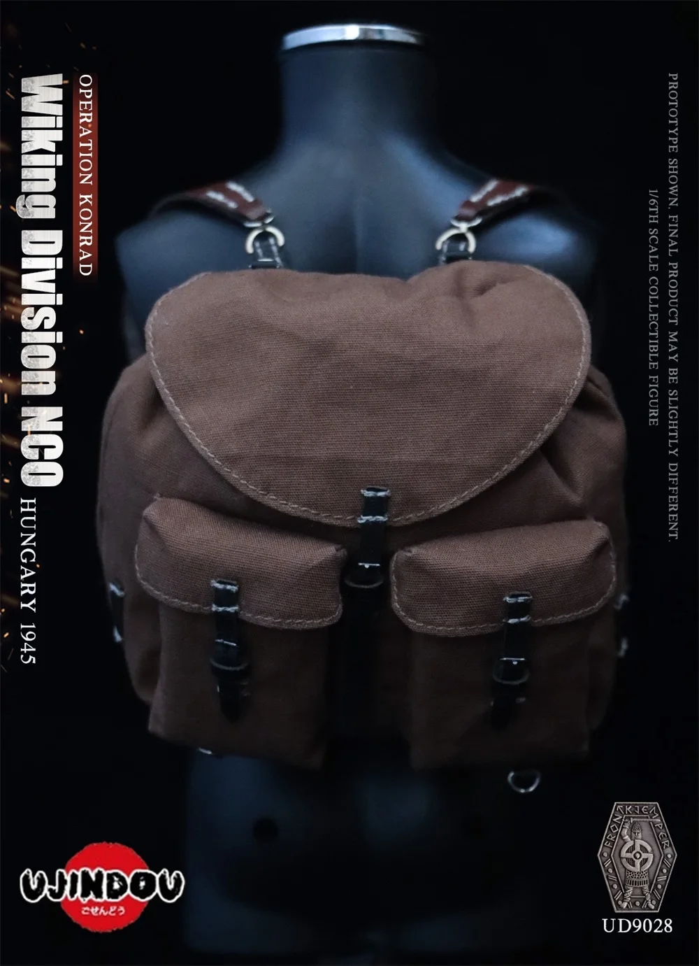 

1/6 UJINDOU UD9028 WWII Series Soldier Battle In Hungary 1945 Mini Backpack Bags Waist Belt Accessories For 12" Action Figure