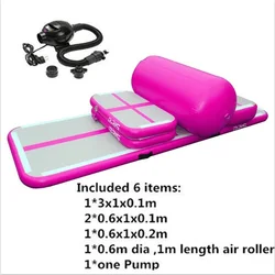 Inflatable Gymnastics Air Mat Tumble Track 5pcs Set Tumbling Mat Gymnastics Air Roller Barrel with Pump