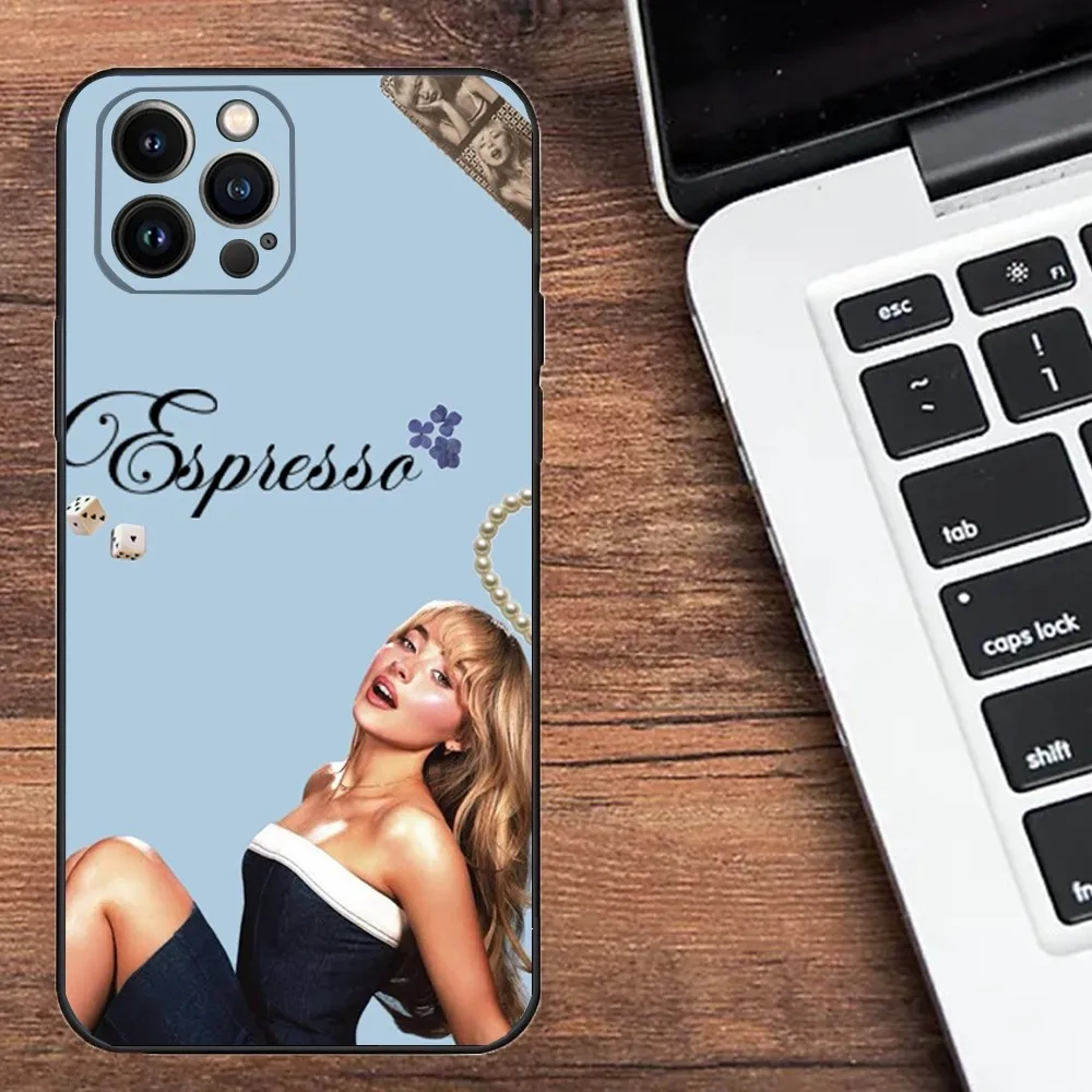 Singer Sabrina C-Carpenter Phone Case For Apple iPhone 15,14,13,12,11,XS,XR,X,8,7,Pro,Max,Plus,mini Silicone Black Cover