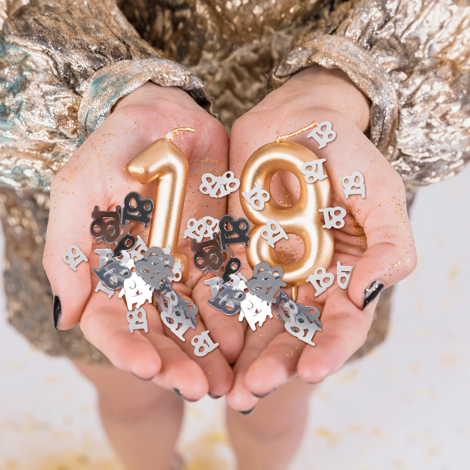 

600Pcs Plastic Confetti Shiny Number Pieces for Birthday Wedding Party Decoration Festival Table Scatter DIY Use