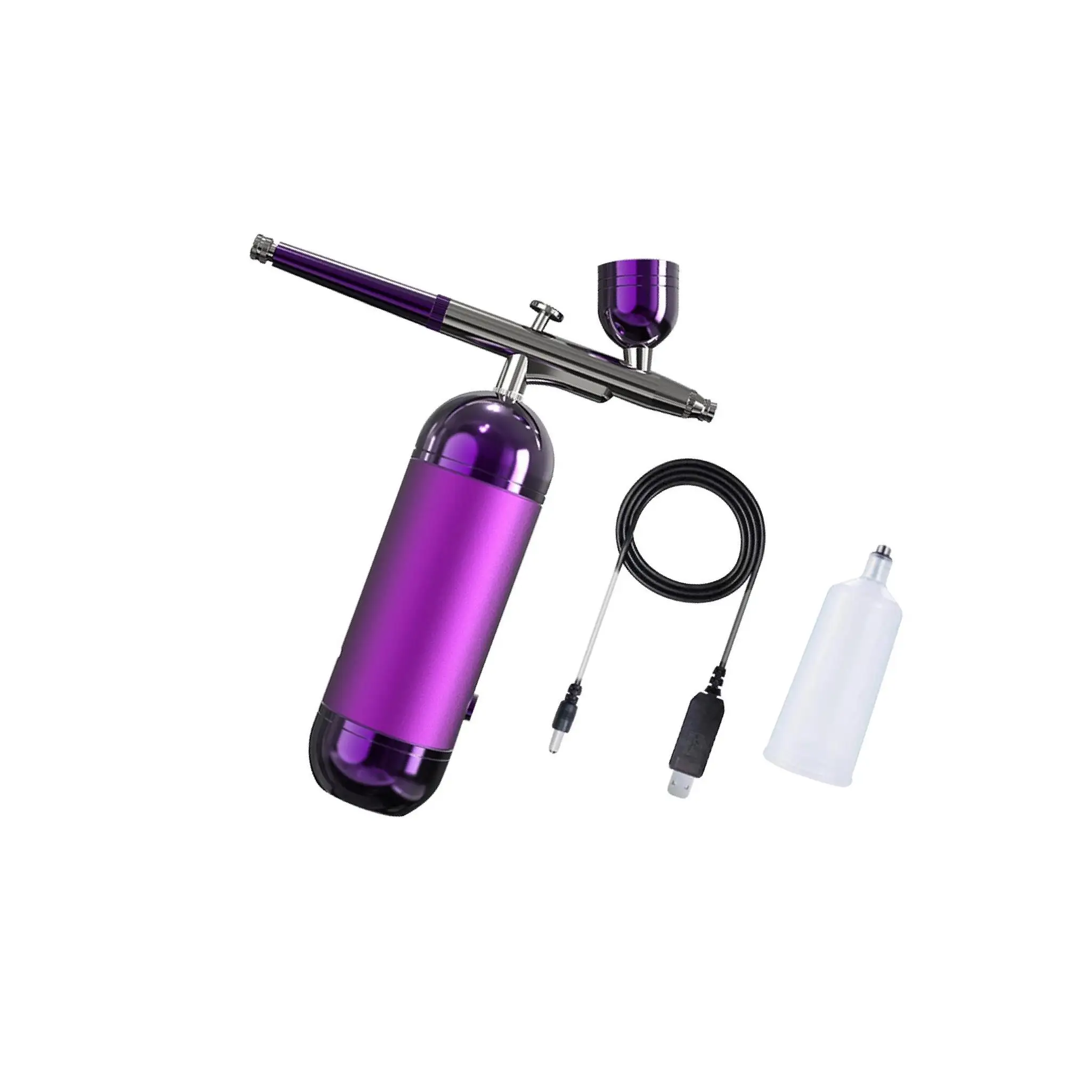 

Airbrush Kit Brush Pen Portable for Art Drawing Manicure Makeup Purple Long