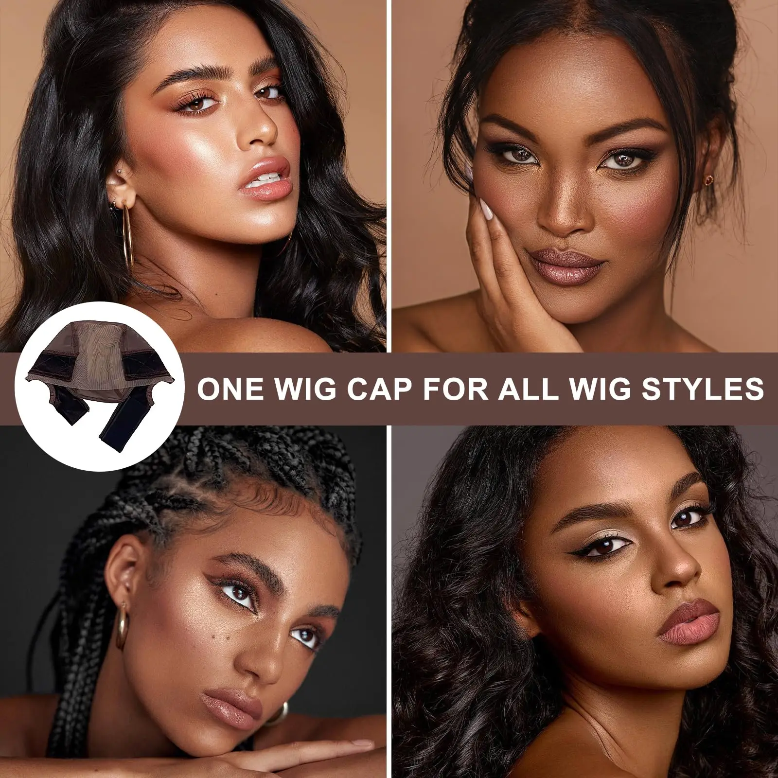 Lace Wig Grip Cap for Glueless Wig Transparent Lace Reusable Cap, Wig Grip Cap for Lace Frontal Wigs to Keep Wigs in Place