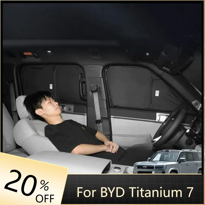 

Car Sunshade Side Window For BYD Leopard 7 Titanium 7 2025 2026 Privacy Curtains Front Rear Sunscreen Heat Insulation Sunshield