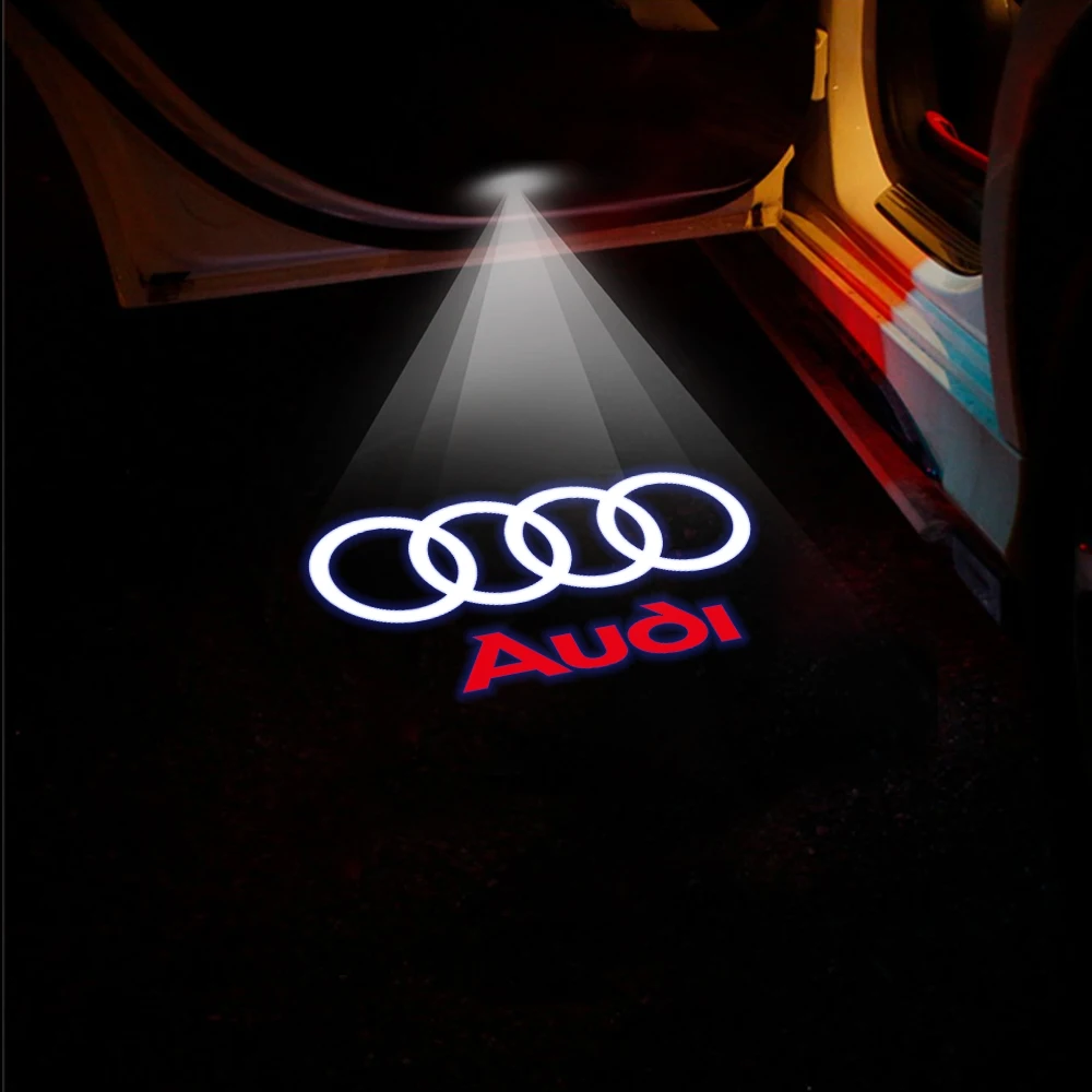 2Pcs HD Led Car Door Welcome Light Laser Projector Courtesy Lamp for Audi S Line A3 8L 8P TT Mk2 RS A6 C7 A1 A5 Q3 A4 B8 Quattro