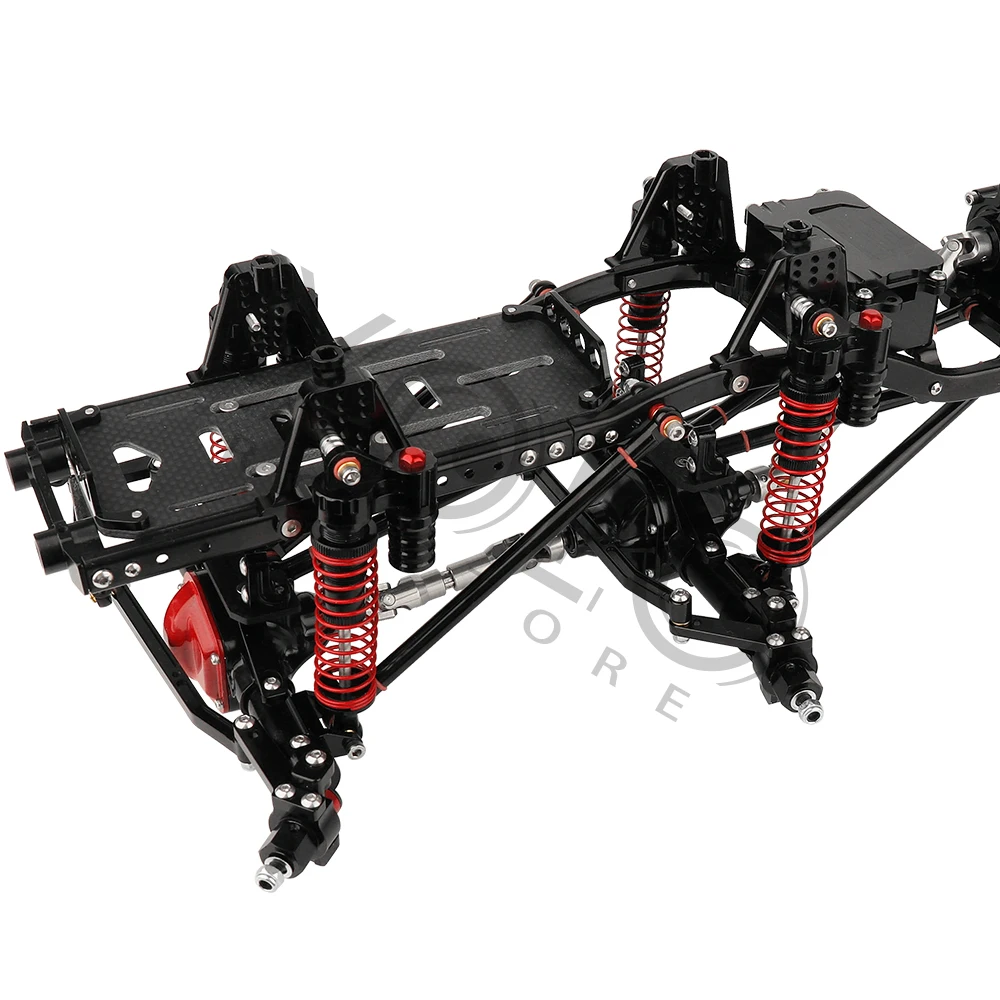 Metal Alloy Upgraded 8x8 RC Car Chassis Frame with 2 Front Steering Axles Gearbox DIY for Axial SCX10 1/10 RC Crawler Car Parts