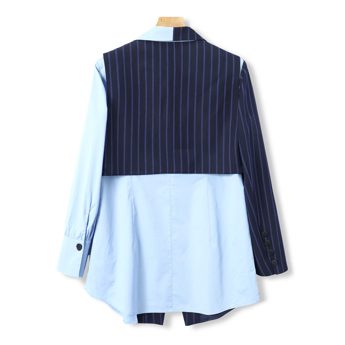 سترة نسائية مخططة وسراويل خصر ، جاكيت ، طقم من قطعتين ، بدلة بفتحة ، جديد ، خريف ، خليط