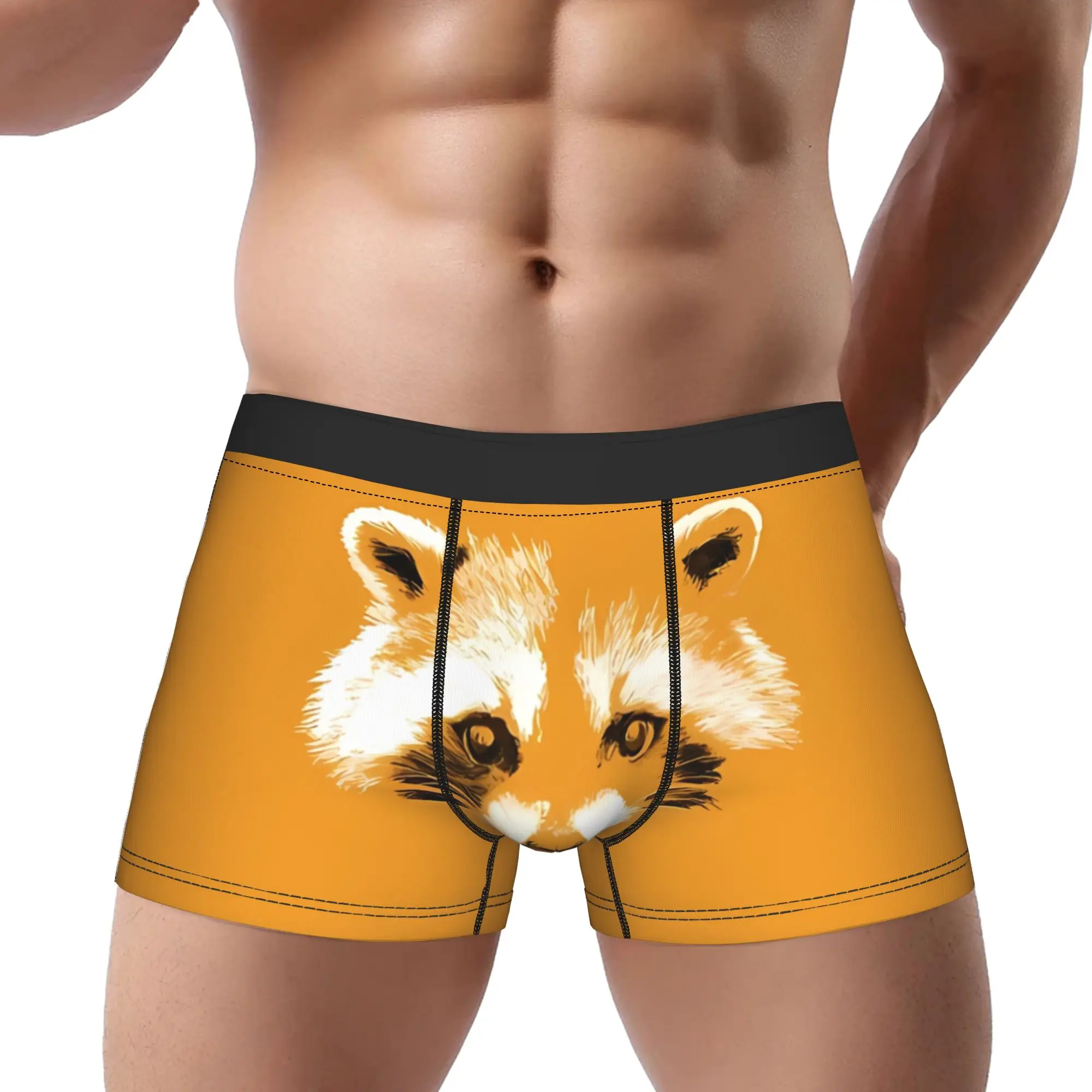 

Yellow Rocket Raccoon Underpants Breathbale Panties Male Underwear Ventilate Shorts Boxer Briefs