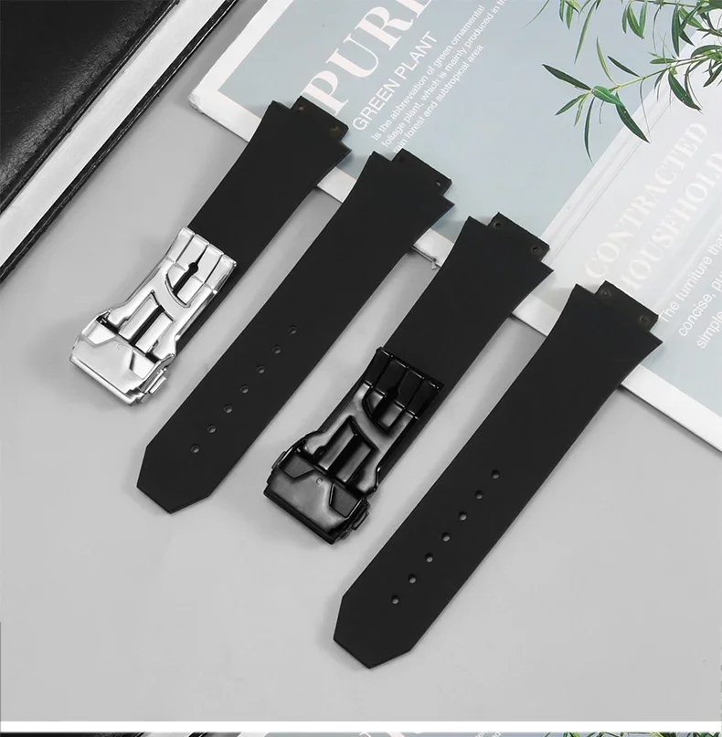 Replace Silicone bands for HUBLOT BIG BANG Silicone 27*17mm Waterproof Watch Strap Watch Accessories Rubber Bracelet wristband