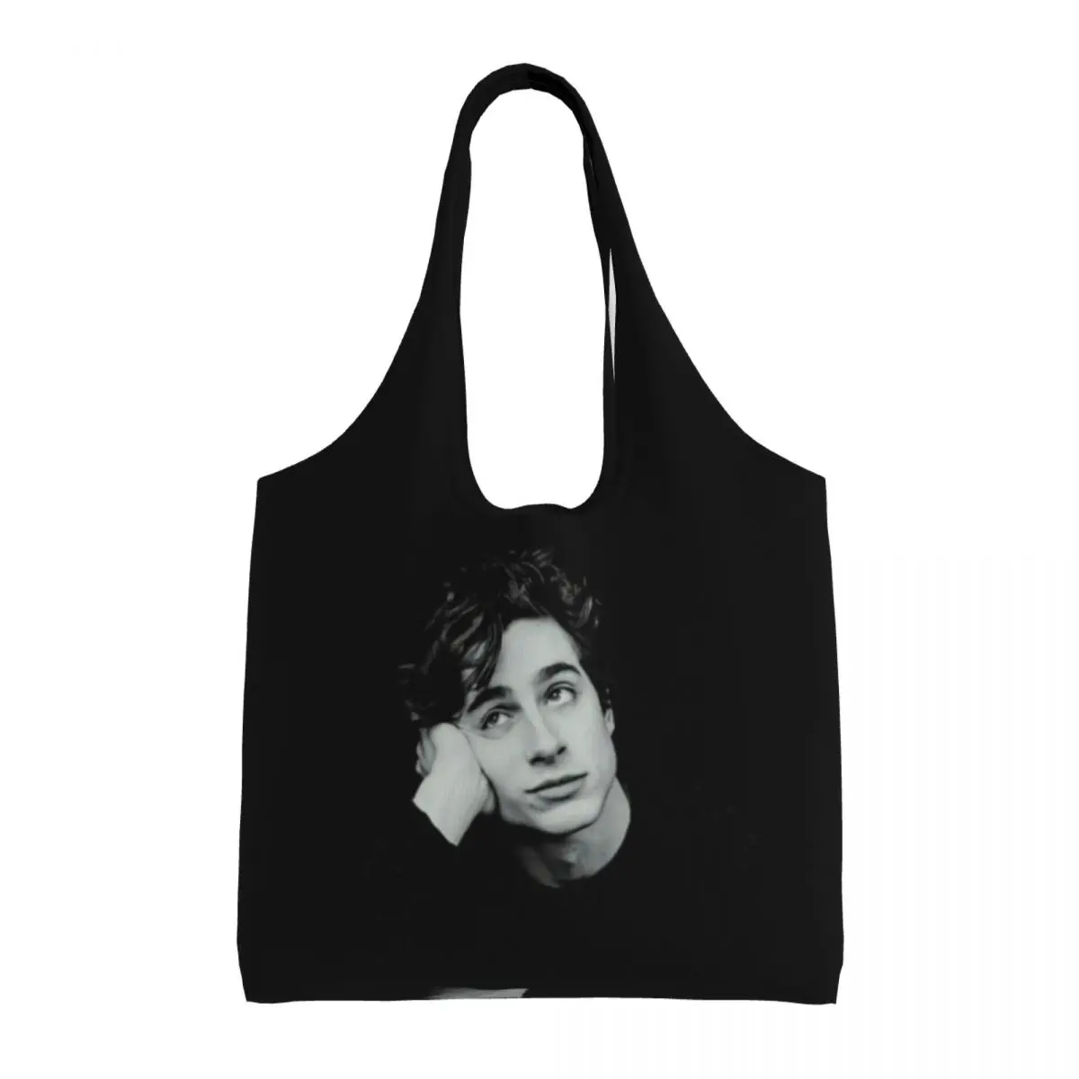 Timothee Chalamet Grocery Shopping Tote Bags Women Fashion 90s TV Actor Canvas Shoulder Shopper Bag Big Capacity Bags Handbag