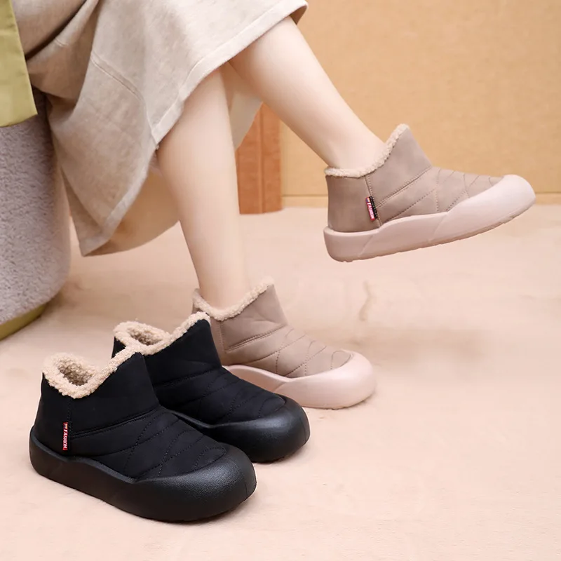 

Thick soled bread shoes 2025 winter new model with plush and thick insulation snow boots Korean version fashionable cotton boots