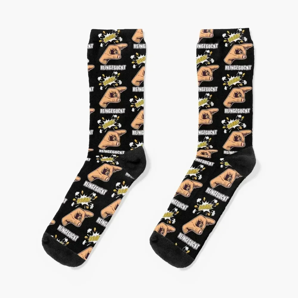 Reingeguckt Reingeschaut Meme Prank Socks cute Stockings man Lots Run Socks Male Women's