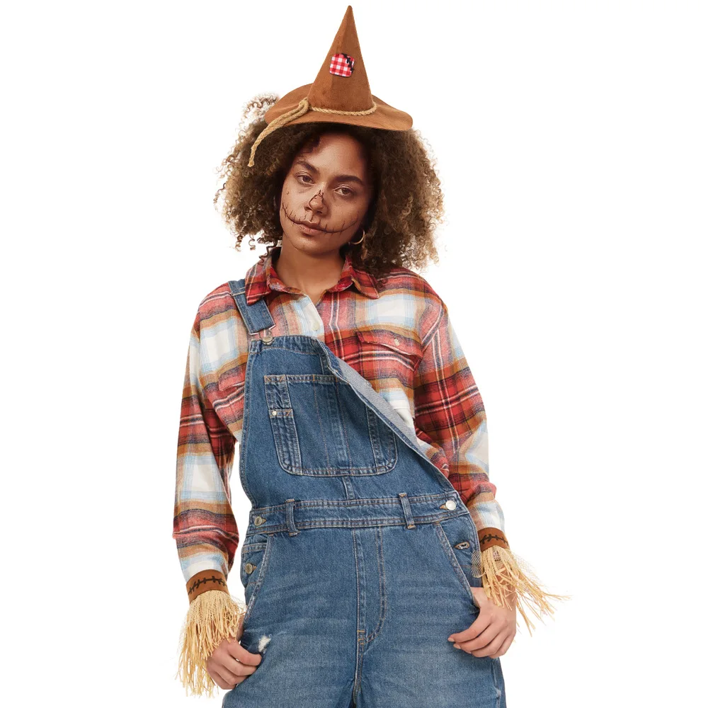 الفزاعة تأثيري الدعامة مجموعة قفازات فزاعة احتفالية مجموعة قبعات الساحرة زي ملحق قسط هالوين زي الدعائم للرقص