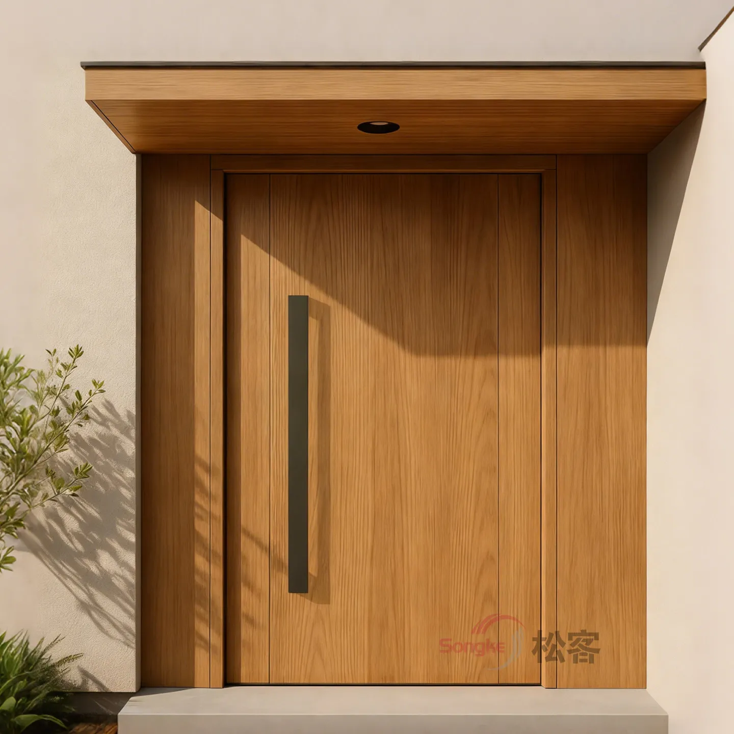 Wood grain cast aluminum villa door  entry glass door one scene rural self-built house door entry customization