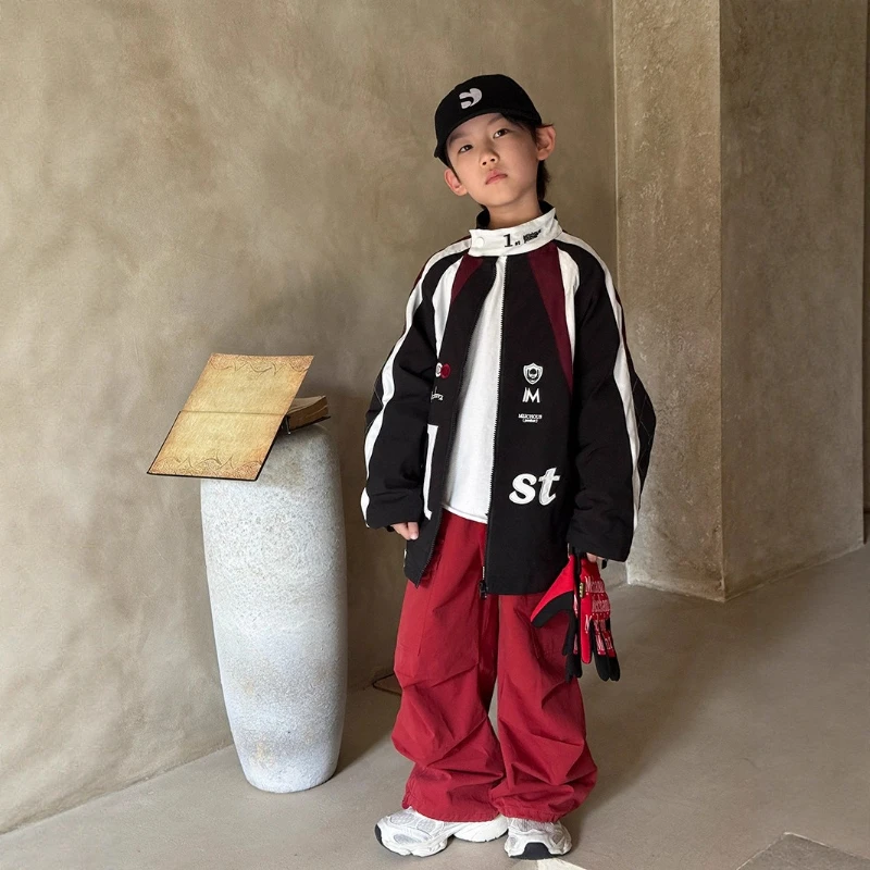 

2025 Autumn Children's New Windproof Outdoor Handsome Street Style Racing Coat