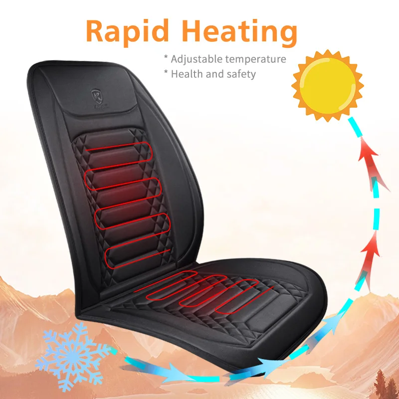 Karcle 12V Car Seat Heating Pad Heated Car Seat Cushion Cover Winter Seat Heater Warmer Car Accessories