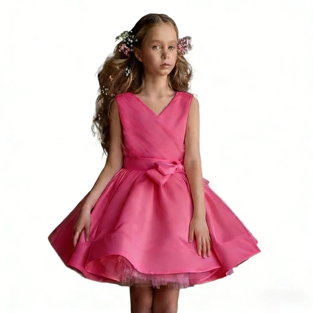 2026 Girls Birthday Dress Kids Hosl Party Celebration Children Clothes Eid Mubarakt Performance Gown Elegant Puffy Gown Forma