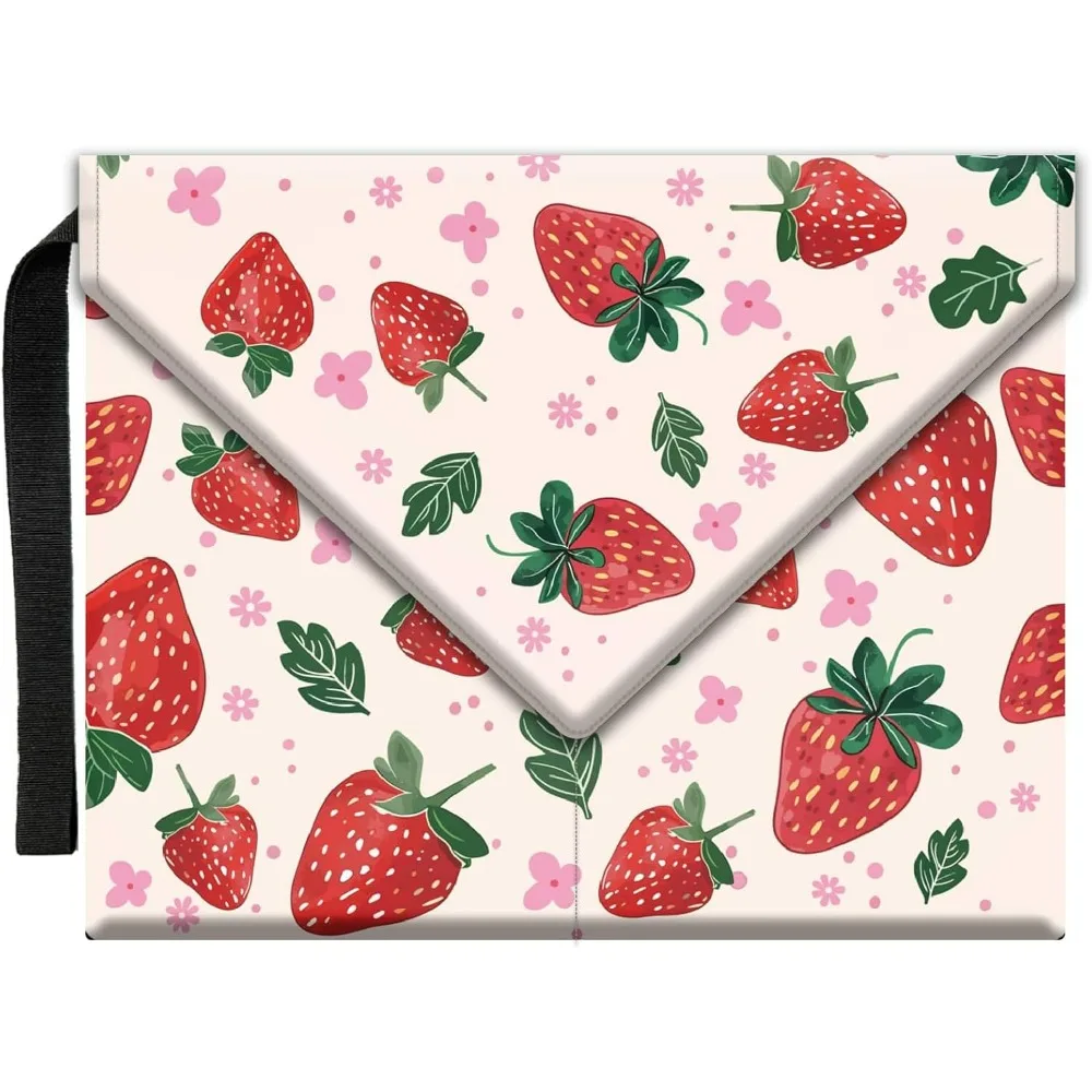 Erdbeer-Buchhüllen, Obst-Buchhülle, 11,6 x 9,3 Zoll, Buchschutz für Taschenbücher, waschbarer Stoff-Buchhülle
