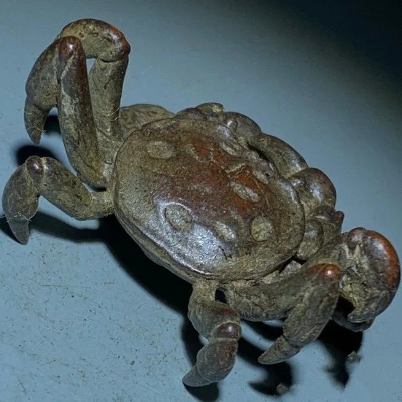 Little Fairy/ Antique Bronze Crab Creative Home Garden Ornaments Desk Miniature Statue Ornaments Animal Tea Pet Crafts Gifts