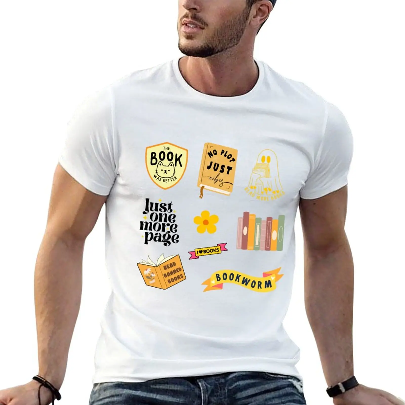 Yellow Bookish Pack T-Shirt summer clothes vintage anime shirt designer t shirt men