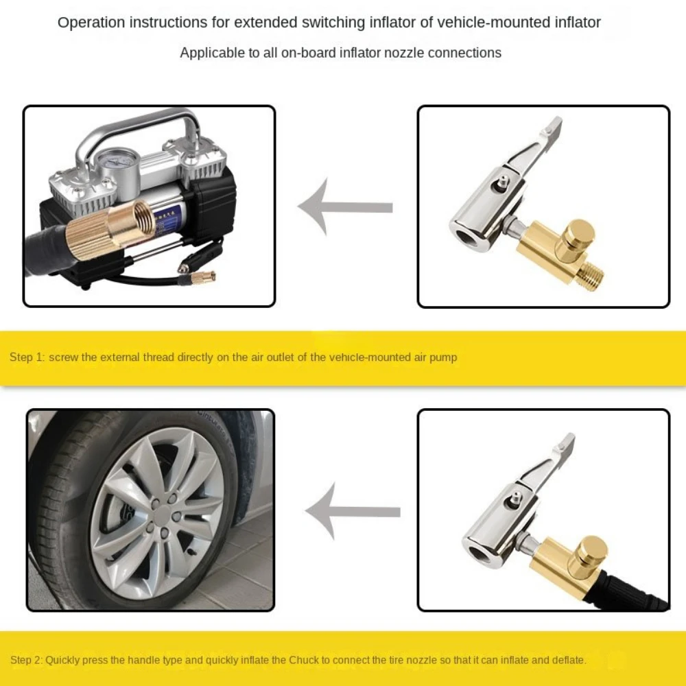 Air Pump Nozzle Adapter For Xiaomi Mijia Pump 1S With deflation Inflator Valve Connector Head Clip Metal Fast Conversion Car Inf