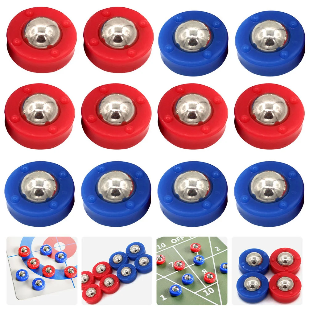 12 Pcs Tabletop Shuffleboard Roller Beads Supplies Soccer Rolling Plastic Sliding Balls Free Pucks