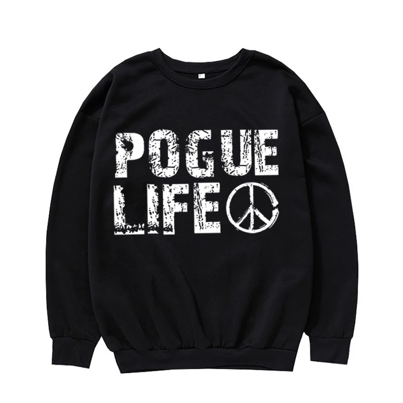 Pogues 4 Life Printed Crew Neck Sweatshirt,Outerbanks Pullover,OBX North Carolina,Pogue Life,Unisex,Fashion Aesthetic Streetwear