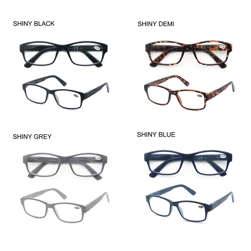 MODFANS Rectangle Oversize Reading Glasses Men Large Square Plastic Frame Sping High Quality Eyeglasses Dioprer MSR217