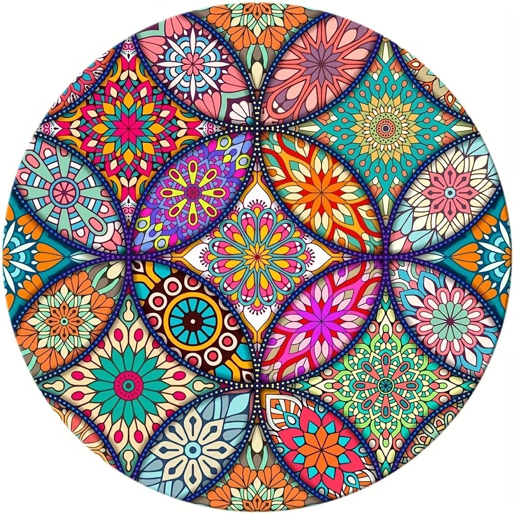 Colorful Mandala Flower Mouse Pad Small Art Anti-slip Rubber Desk Mat 20x20cm Office Mousepad Gaming Mats Kawaii Notebook Rug