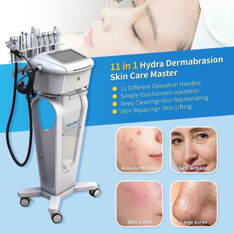 11-in-1 Standing Aesthetic Facial Body Care Machine-Whitening Pore Cleaning Face Lift Skin Tightening RF Technology Touchscreen