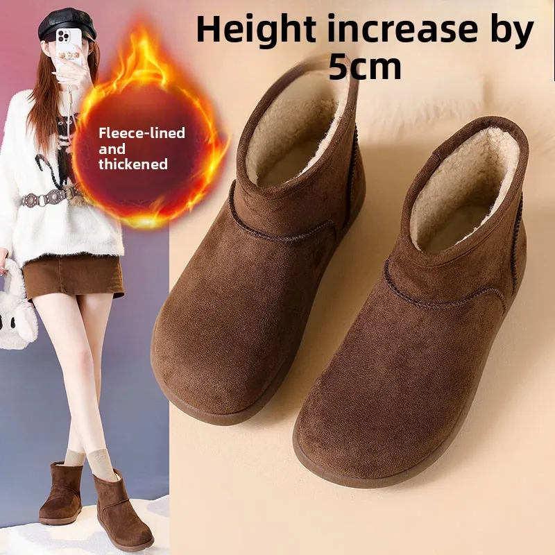 

Женские зимние ботинки Birkenti с флисовой подкладкой, теплые, нескользящие, на хлопковой подкладке, увеличивающие рост