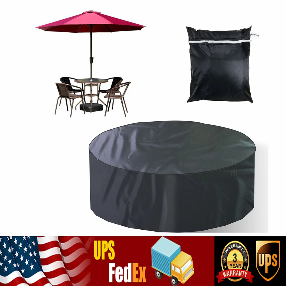 Garden Patio Round Cover Waterproof Dustproof Table Chair Furniture Outdoor Protection Patio Rain Snow Dustproof Cover