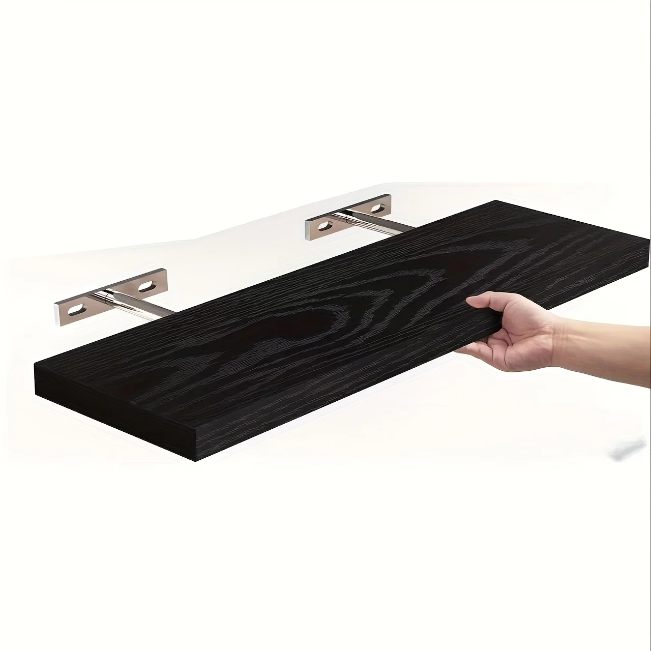 Classic Solid Wood Wall Mounted Horizontal Strip Design Shelf Space-saving for Storage and Display in Living Room and Bedroom image 3