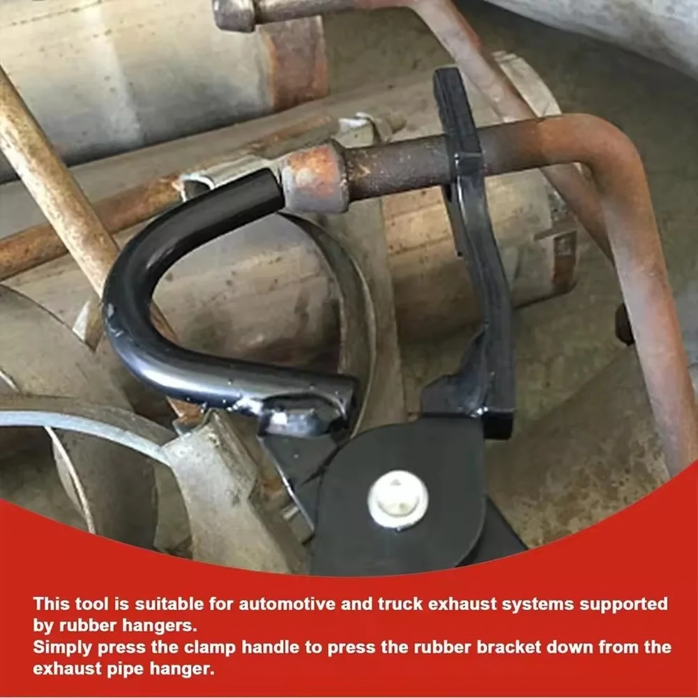 Muffler Bracket Tool Rubber Hanger Pliers Carbon Steel Construction Ergonomic Handle Grip Precision Jaw Alignment
