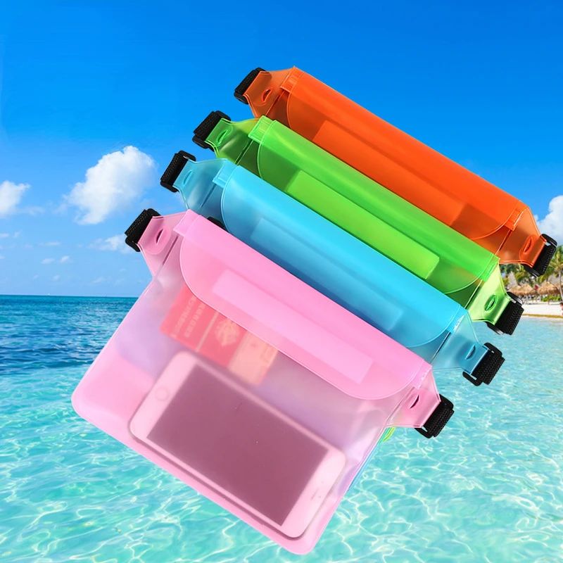 Swimming Waterproof Waist Bag Pack PVC Triple Sealed Beach Phone Case Outdoor Water Parties Watersports Drifting Diving Dry Bag