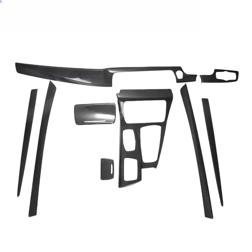 

(RHD)2012+ 9PCS Dry Carbon Fiber Auto Accessories Interior Trims with Start-Stop Button Fit for 5 Series F10 Right Hand Drive