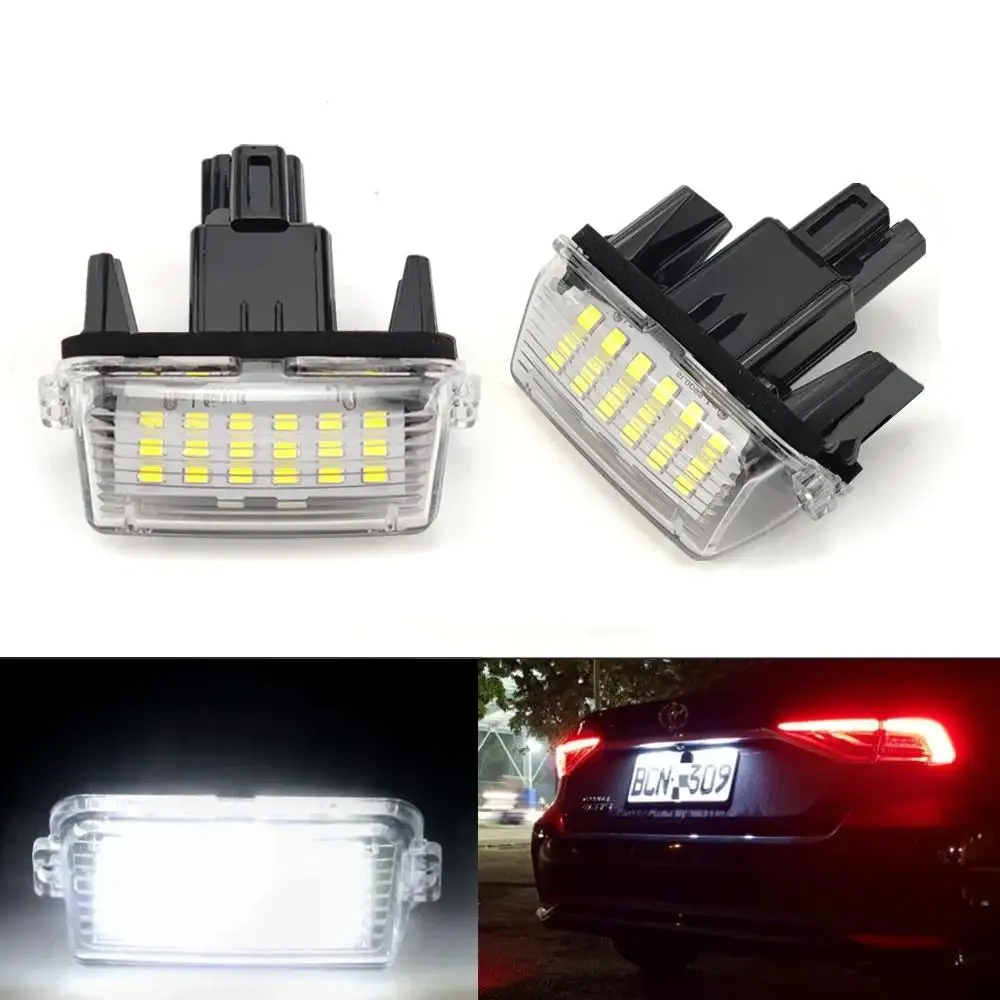2pcs LED License Number Plate Light Lamp For Toyota Camry Corolla Prius Yaris Highland Avalon Auris Vios Esquire  EZ Noah Proace