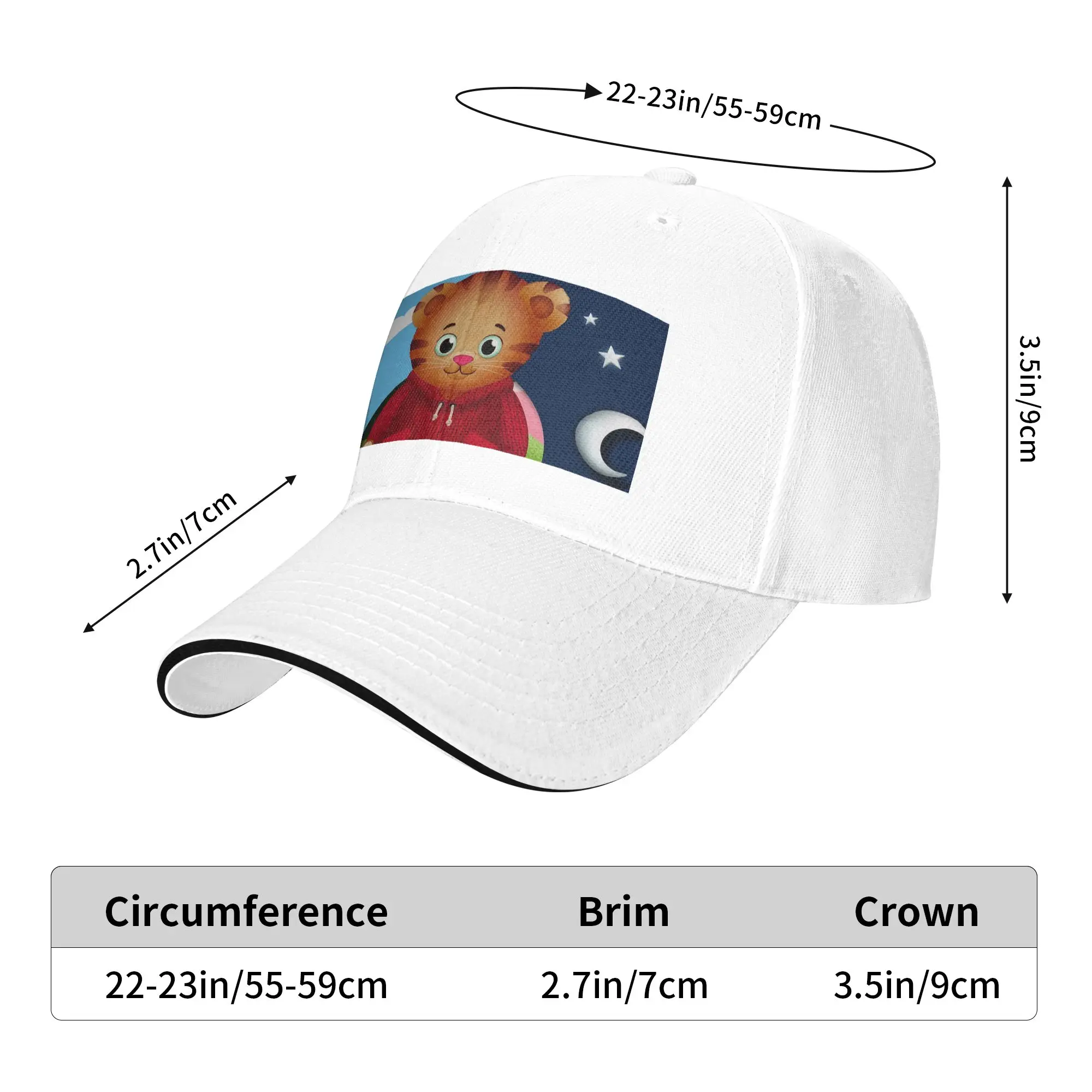 Daniel Tigers Stop Cap Casual Baseball Caps Adjustable Hat Hip Hop Summer Unisex Baseball Hats Customizable