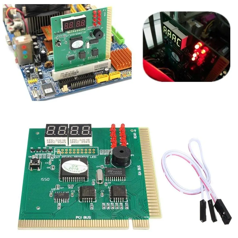 AK PCI & ISA Motherboard Tester Diagnostics Display 4-Digit PC Computer Mother Board Debug Post Card Analyzer