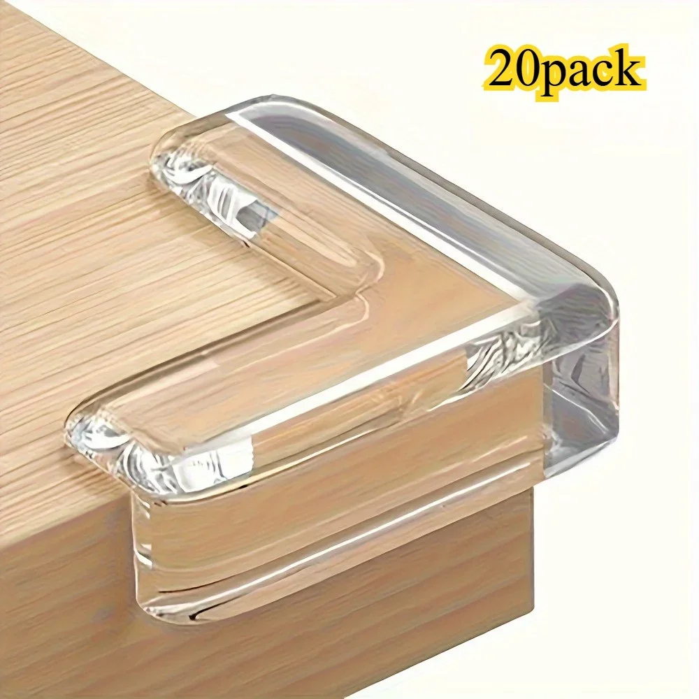 

20PCS Transparent Corner Protectors, Safety Guards for Power Outlets & Table Edges