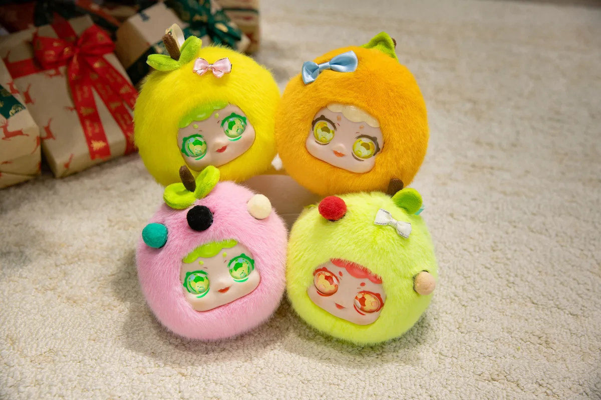 Vinyl Plush Dolls, Cute Macaron Fruit Coin Purses (Lemon/Avocado/Strawberry/Orange), Birthday Gifts