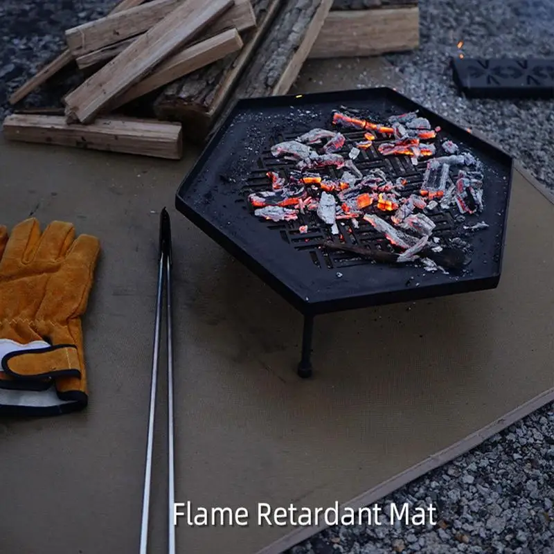 Camping Wood Stove Protect Floor Sparks Embers Welding Blanket Fiberglass Fire Pits Mat Hearth Pad Heat Resistant 2012 Degree